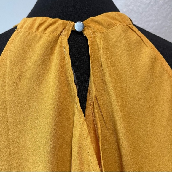 Forever 21 High Neck Floral Print in Mustard Tank Top MEDIUM - Picture 5 of 6